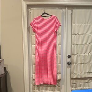 SHEIN Pink and White Striped Dress